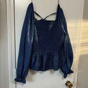 Blue Shimmery Women's Top
